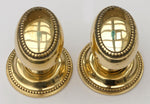 Georgian, Antique Brass Turning Door Handles with Screw Cover Plate