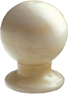 Small Round Porcelain Bone Cabinet Knob