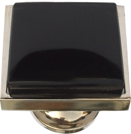 Inlaid Black Glass Square Cabinet Knob (3 sizes)