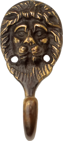Antique Brass Lion Hook