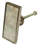 Rectangular Inlaid Mother of Pearl Cabinet Knob