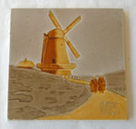 Dutch Windmill Scene Tile circa 1890 Belgium Made