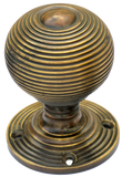 Large Antique Brass Beehive Turning Handle