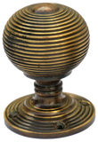Large Antique Brass Beehive Turning Handle