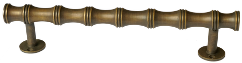 Large Antique Brass Bamboo Bar Handle