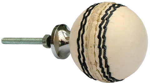 White Cricket Ball Cabinet Knob