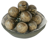 Round Grey Fossilised Wood Cabinet Pull Large