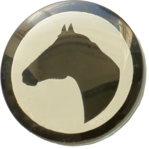 B&W Glass Equestrian Themed Cabinet Knobs
