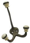 Triple Antique Brass Hook