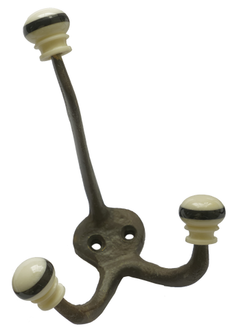 Triple Antique Brass Hook