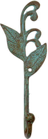 Verdigris Snowdrop Leaf Hook