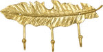 Leaf Triple Hook Brass