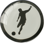 B&W Glass Football Themed Cabinet Knobs