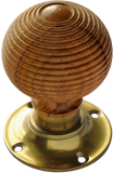 Beehive Wood Turning Handle Brass Base