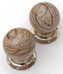 Marble Turning Door Handle with Nickel Base