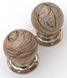 Marble Turning Door Handle with Nickel Base