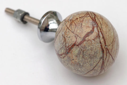 Marble Cupboard Pull with Nickel Base