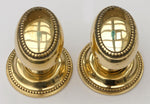 Georgian, Antique Brass Turning Door Handles with Screw Cover Plate