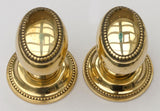 Georgian, Antique Brass Turning Door Handles with Screw Cover Plate
