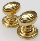 Georgian, Antique Brass Turning Door Handles with Screw Cover Plate