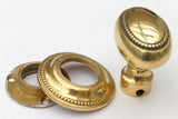 Georgian, Antique Brass Turning Door Handles with Screw Cover Plate