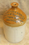 One Gallon Stoneware Wine Flagon, circa 1880.