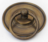 Large Round Ring Pull in Antique Brass