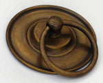 Large Round Ring Pull in Antique Brass