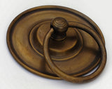 Large Round Ring Pull in Antique Brass