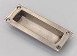 Rectangular Recessed Sliding Door Pull in Brushed Nickel