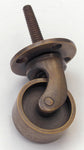 Round Top Caster in Antique Brass