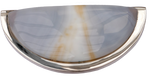 Agate Half Moon Set with Nickel Surround
