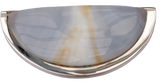 Agate Half Moon Set with Nickel Surround