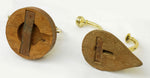 Brass Hooks, circa 1910 on Wooden Backing