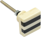 Square Striped Bone & Horn Cabinet Knob Small
