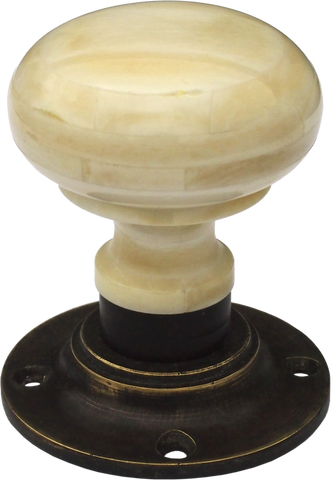 Classic Porcelain Bone Turning Handle Antique Brass Base