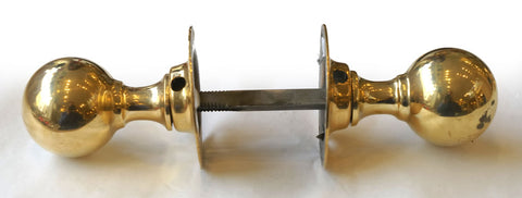 Antique Brass Round Rim-Lock Turning Handle Set