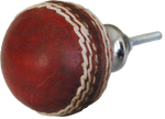 Red Cricket Ball Cabinet Knob