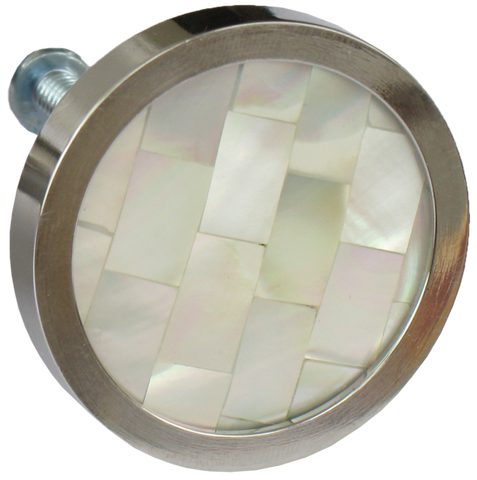 Inlaid Mother of Pearl Round Cabinet Knob (3 sizes)