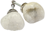 Large White Quartz Crystal Cabinet Knob