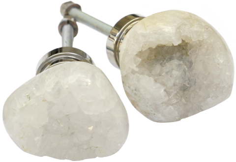 Large White Quartz Crystal Cabinet Knob