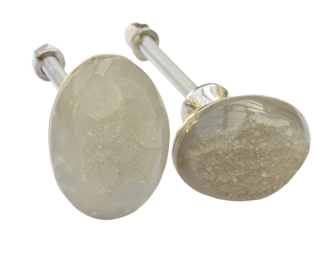 Pale Grey Druzy Crystal Knob