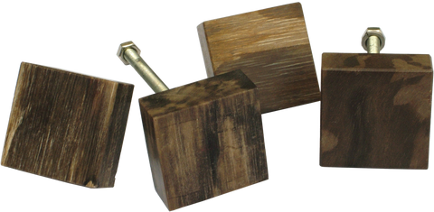 Square Fossilised Wood Cabinet Pull