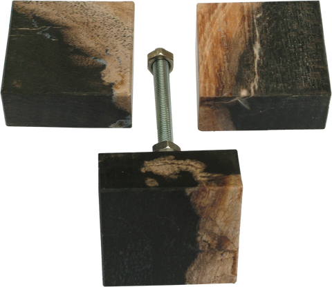 Square Fossilised Wood Cabinet Pull