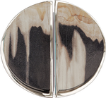 BlackOrange Moon Fossilised Wood Handle with Nickel Surround