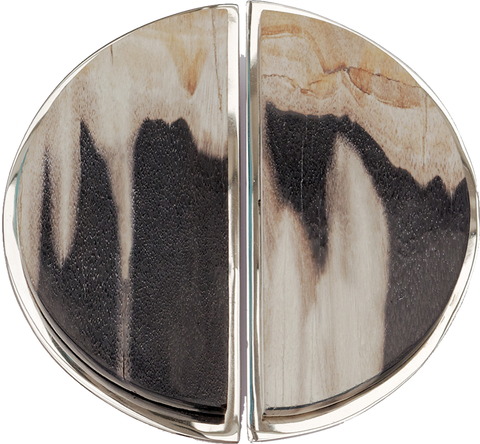 BlackOrange Moon Fossilised Wood Handle with Nickel Surround