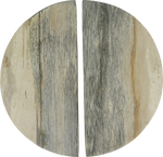 Grey Fossilised Wood Moon Handles