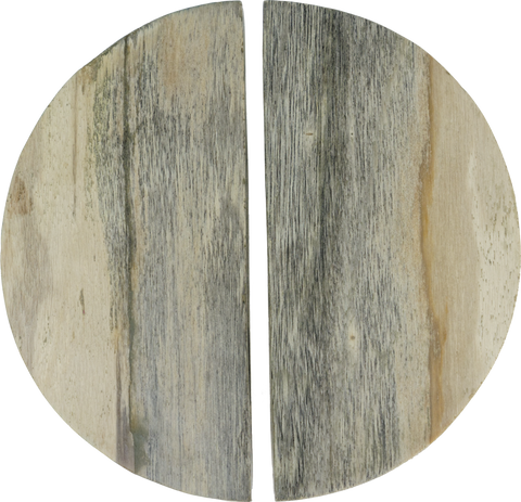 Grey Fossilised Wood Moon Handles
