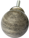 Round Grey Fossilised Wood Cabinet Pull Large
