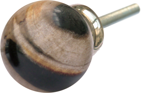 Round Fossilised Wood Cabinet Pull Large